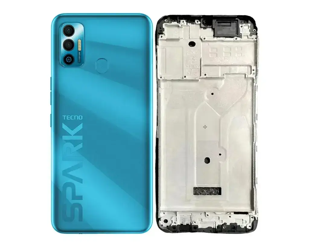 [HS6TESPR7-3-3] Tecno Spark (7) Complete Housing (2 in 1) (BLUE)