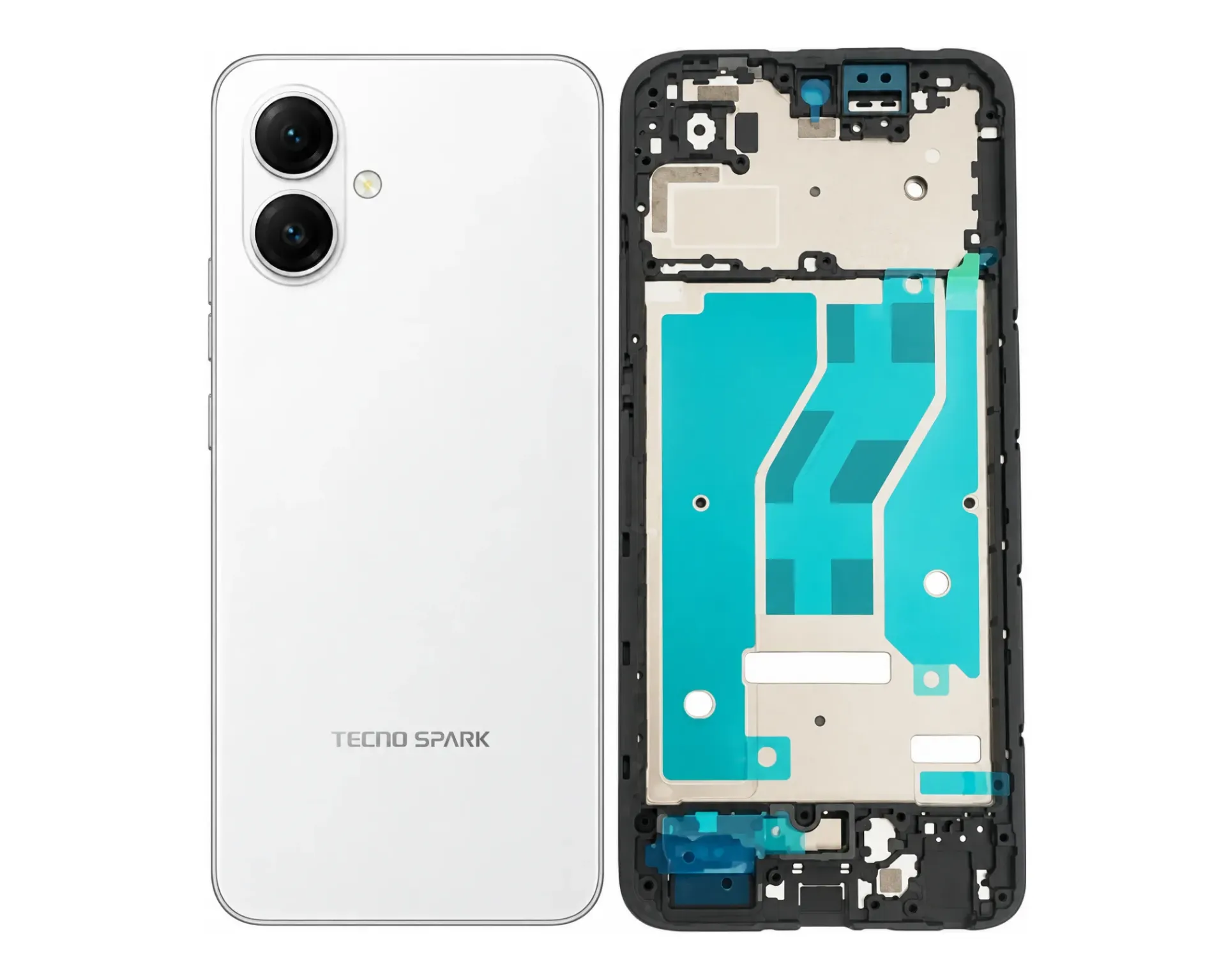 [HS6TESPRGO2-3-1] Tecno Spark Go (2) Complete Housing (3 in 1) (WHITE)