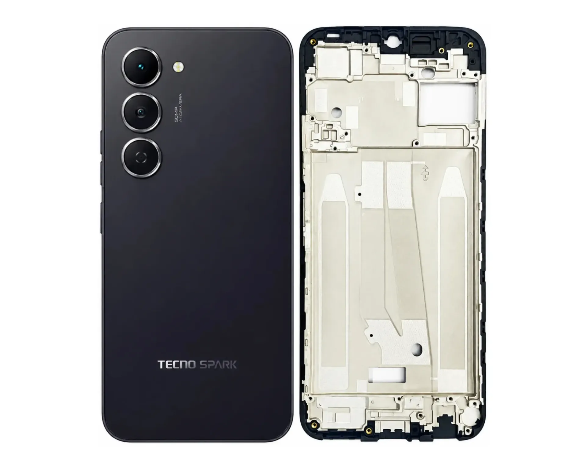 [HS6TESPR40PR-3-2] Tecno Spark (40) Pro Complete Housing (2 in 1) (BLACK)