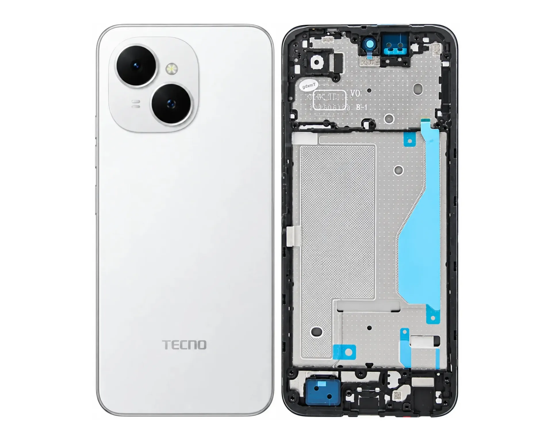 [HS6TESPR40C-3-1] Tecno Spark (40)C Complete Housing (3 in 1) (WHITE)