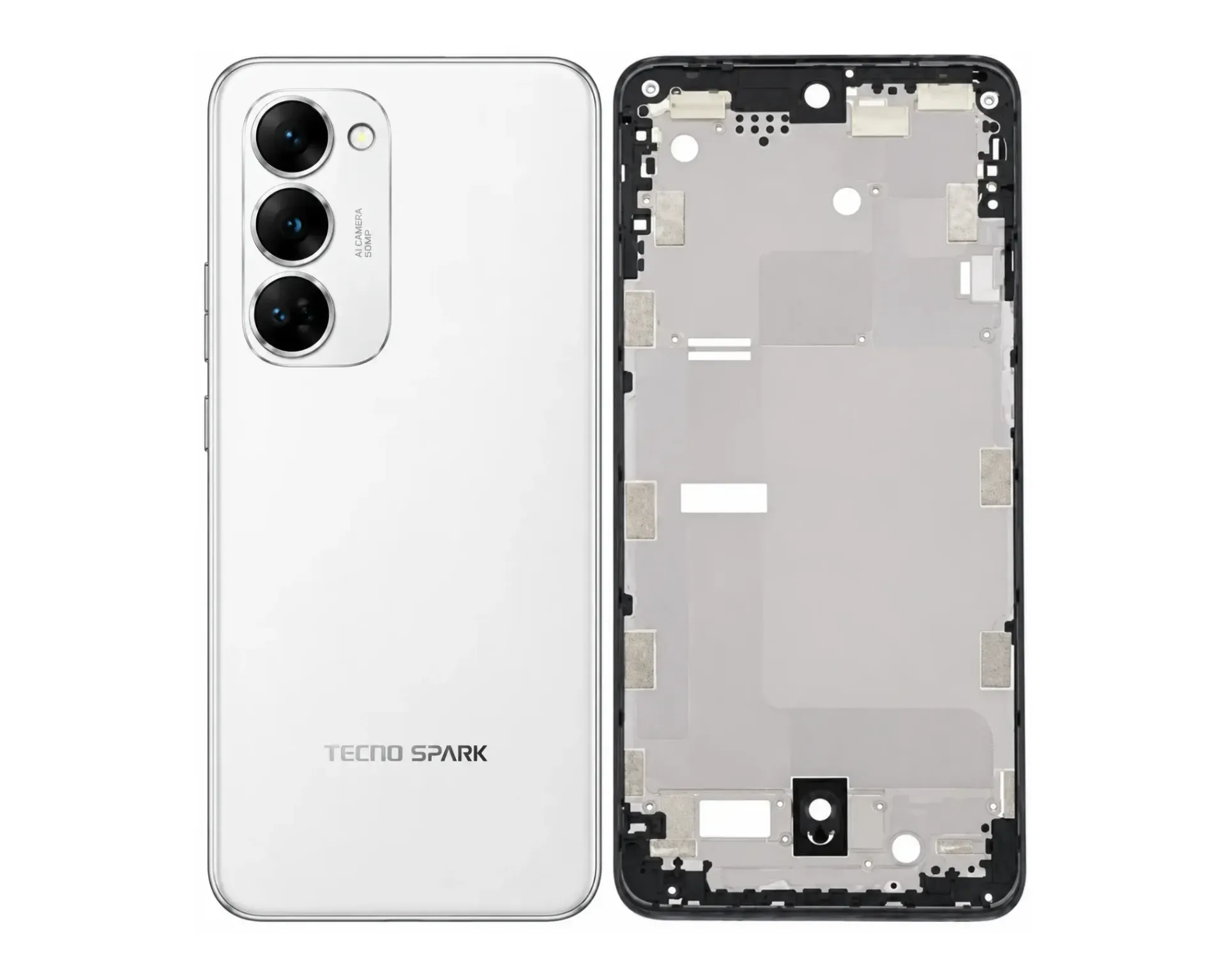 [HS6TESPR40PRPL-3-1] Tecno Spark (40) Pro Plus Complete Housing (2 in 1) (WHITE)