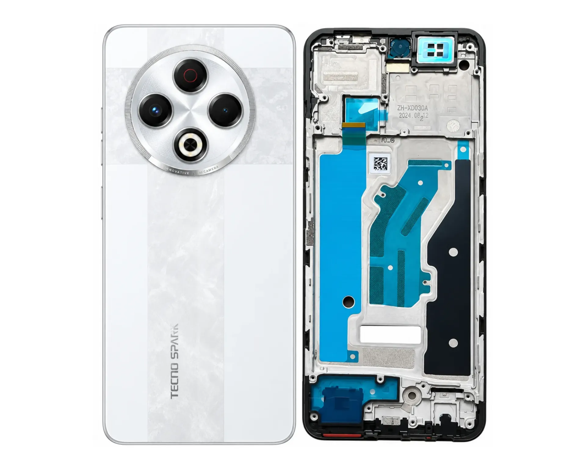 [HS6TESPR30-3-1] Tecno Spark (30) Complete Housing (3 in 1) (WHITE)